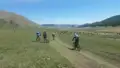 Radfahrer Radreise Mongolei Steppe