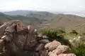Panoramablick über die Hügellandschaft.