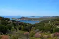 Blick auf die Küste mit vielfältiger Vegetation und das blaue Meer.