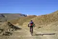 Mountainbiker auf einer Bergstrecke