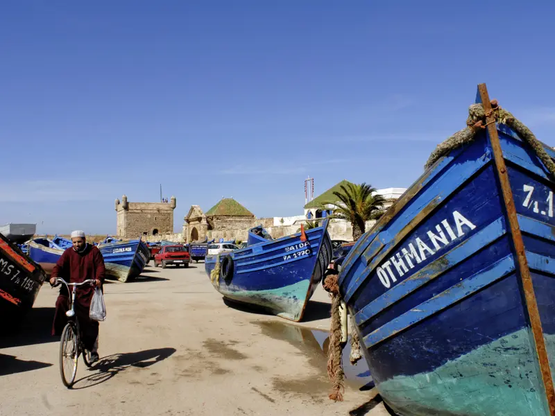 Auf unserer umfassenden Studienreise durch Marokko genießen wir auch einen Aufenthalt in Essaouira am Atlantik.