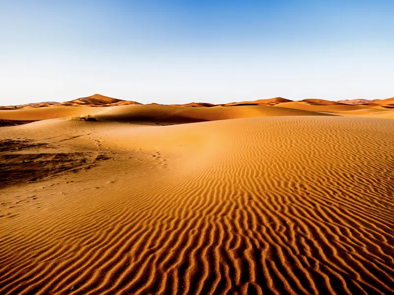 Auf unserer Studienreise durch Marokko ist der Besuch der Sanddünen des Erg Chebbi am Rande der Sahara ein unvergessliches Erlebnis.