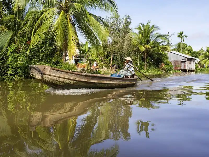 Der Mekong ist die Lebensader Indochinas, und wir begegnen dem Fluss immer wieder auf unserer Reise.