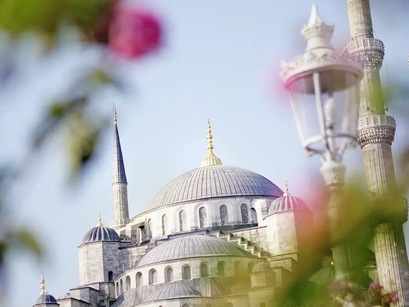 Ein Highlight unserer Singlereise nach Istanbul: die Blaue Moschee mit ihrer eleganten Kuppel.