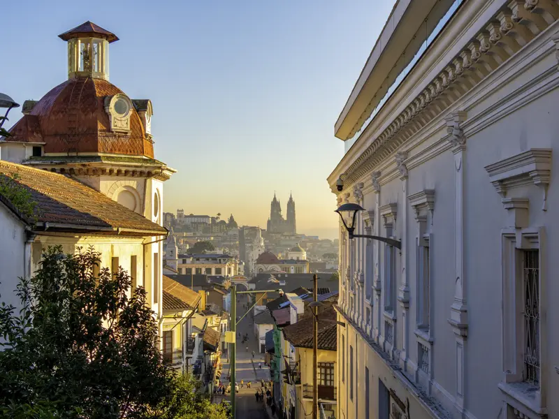 Wenn Sie sich für die Reisevariante mit einer Verlängerung in Ecuador entschieden haben, entdecken Sie dabei auch die Hauptstadt Quito, die sicher auch Sie mit ihrer kolonialen Altstadt in ihren Bann zieht.