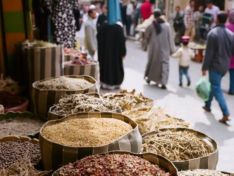 Auf dieser Ägyptenreise besuchen wir in Kairo natürlich auch einen Basar und schnuppern an orientalischen Gewürzen.