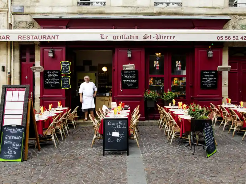 Unsere Reise führt uns auch in eines der typischen kleinen Altstadtrestaurants von Bordeaux. Hier kocht der ¿patron¿ noch selbst!