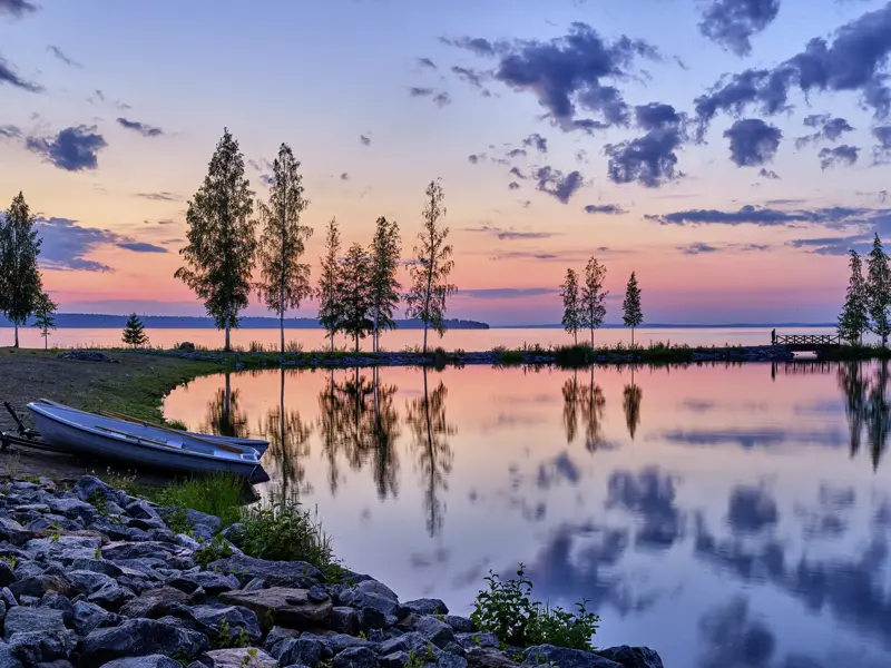 Die Stille der finnischen Seen wie hier nahe Tampere ist unbeschreiblich.