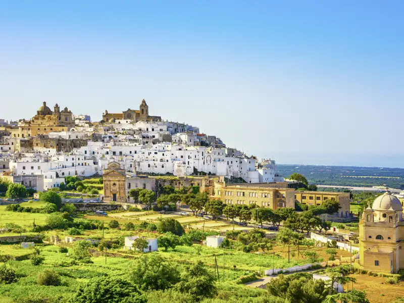 Auf unserer Reise nach Apulien kommen wir auch in die weiße Stadt Ostuni hoch über der Küste. Nach einem Rundgang durch die Stadt erwartet uns eine Kostprobe in einer Ölmühle.