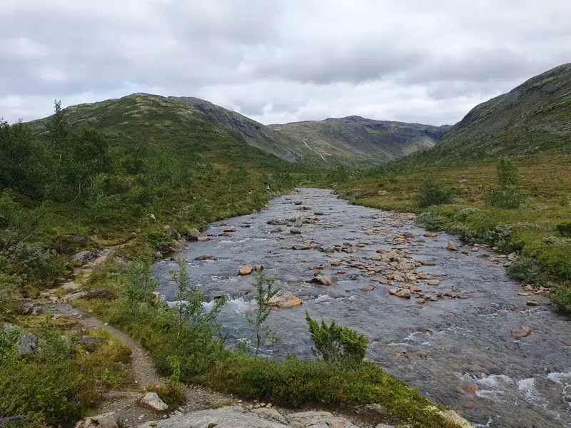 Flusslandschaft in den Bergen