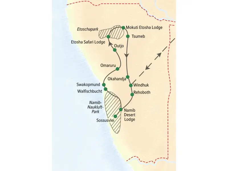 Mit Studiosus zu den Höhepunkten Namibias zwischen Namib-Wüste und Etoscha-Nationalpark.