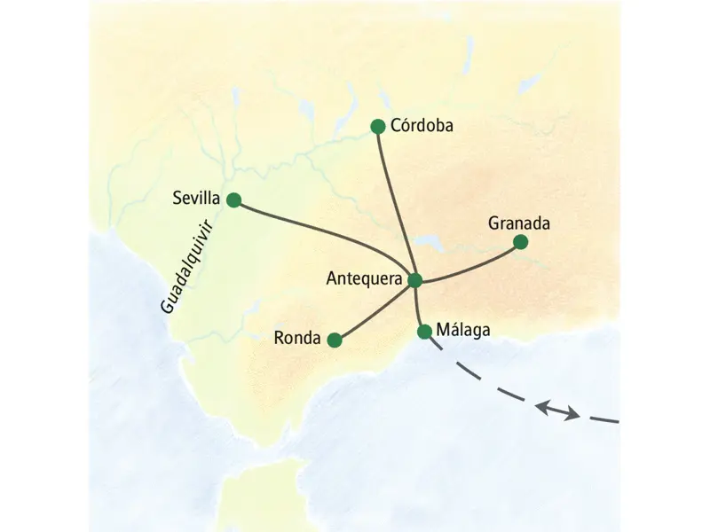 Unsere Studienreise nach Andalusien führt uns nach Málaga, Sevilla, Córdoba und Granada.