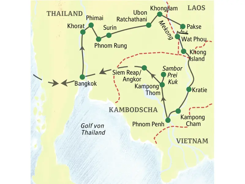 Lernen Sie auf dieser 18-tägigen klassischen Studienreise die Khmerkultur in Thailand, Laos und Kambodscha kennen.