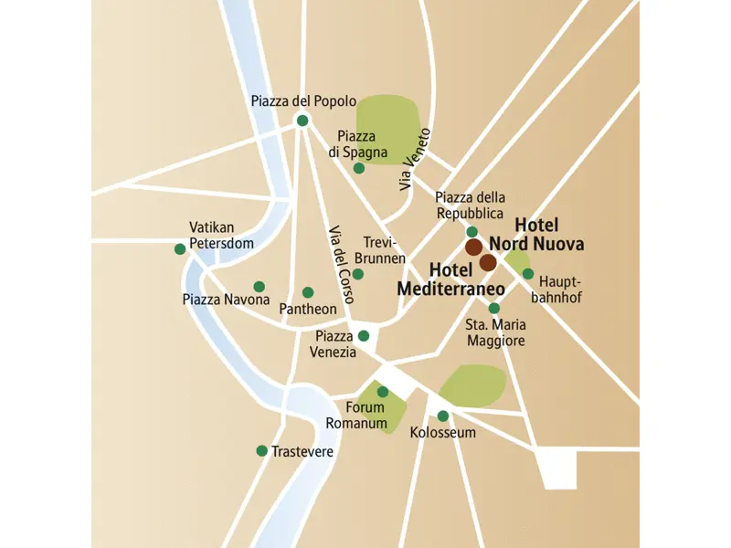 Auf dieser CityLights-Städtereise nach Rom können Sie zwischen zwei Hotels wählen. Beide sind zentral gelegen und komfortabel.