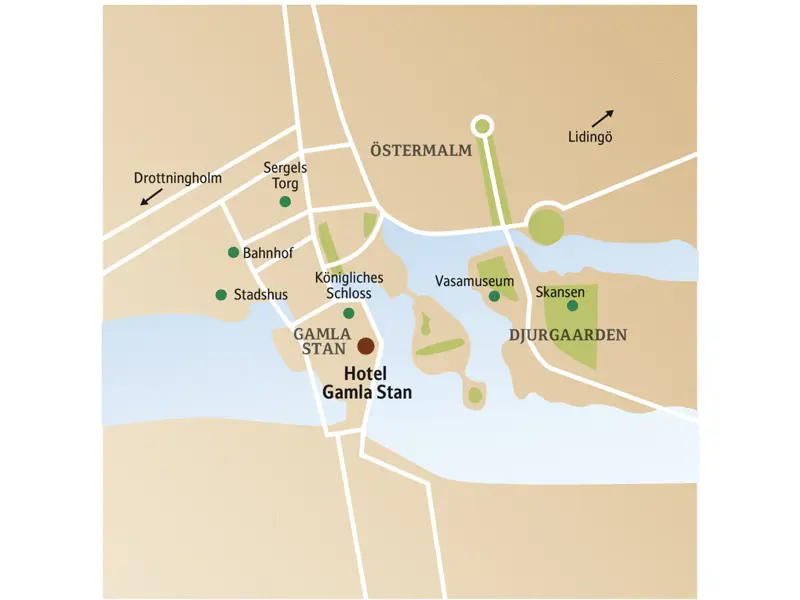 Die Basis dieser CityLights-Städtereise mit Studiosus liegt im Herzen der schwedischen Hauptstadt Stockholm, in Gamla Stan.