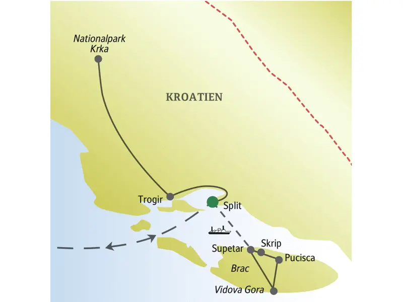 Auf unserer Silvesterreise für Singles und Alleinreisende nach Split lernen wir außerdem die Insel Brac kennen sowie den Nationalpark Krka und Trogir.