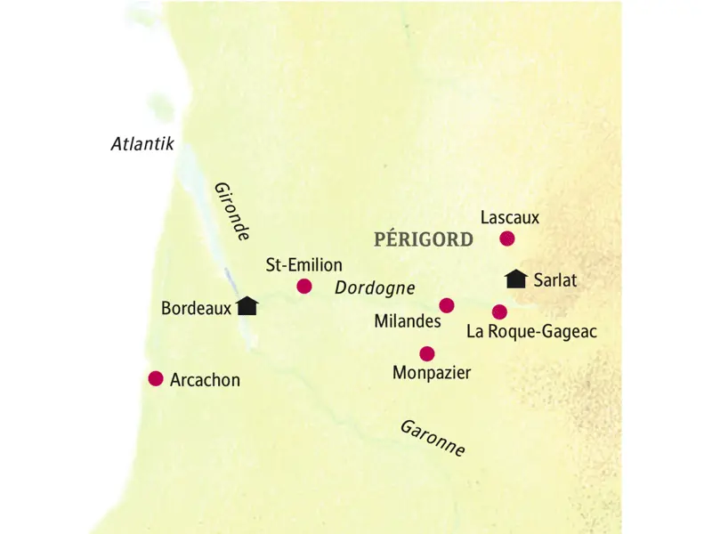 Von zwei Standorten aus - in Bordaux und in Sarlat - erkunden wir auf unserer smart&small-Rundreise die Region rund um Bordeaux und das Périgord.