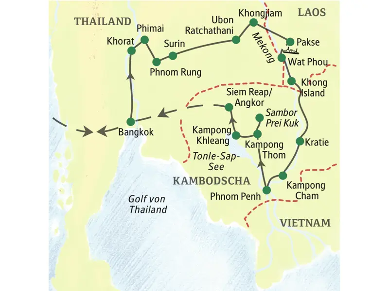 Lernen Sie auf dieser 18-tägigen Studienreise die Khmerkultur in Thailand, Laos und Kambodscha kennen.
