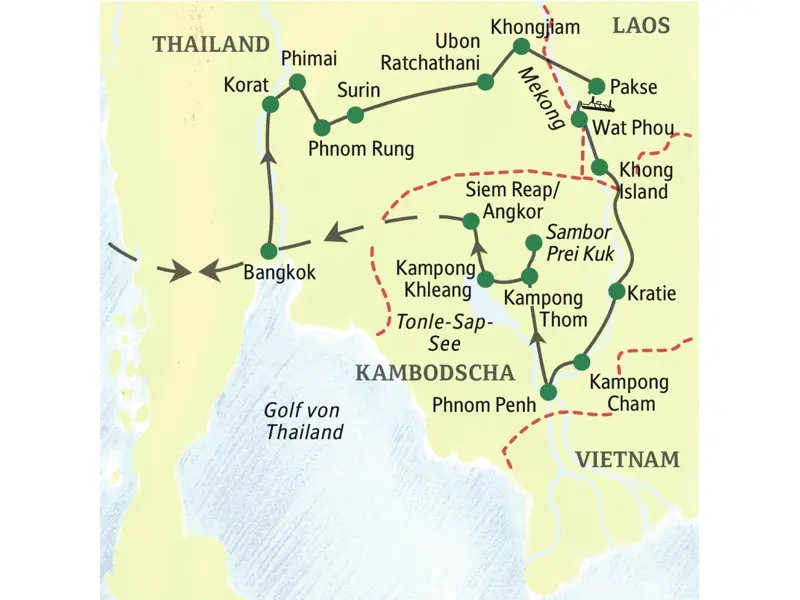 Lernen Sie auf dieser 18-tägigen Studienreise die Khmerkultur in Thailand, Laos und Kambodscha kennen.