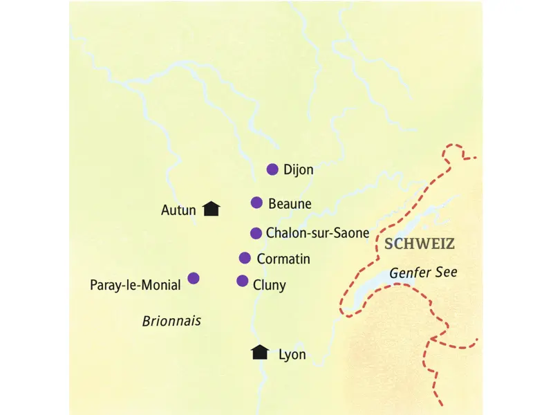 Entdecken Sie auf dieser Studiosus-smart&small-Rundreise sowohl das ländliche Burgund als auch die Rhonemetropole Lyon, die drittgrößte Stadt Frankreichs, außerdem u.a. Dijon, Beaune, Cormatin und Cluny.