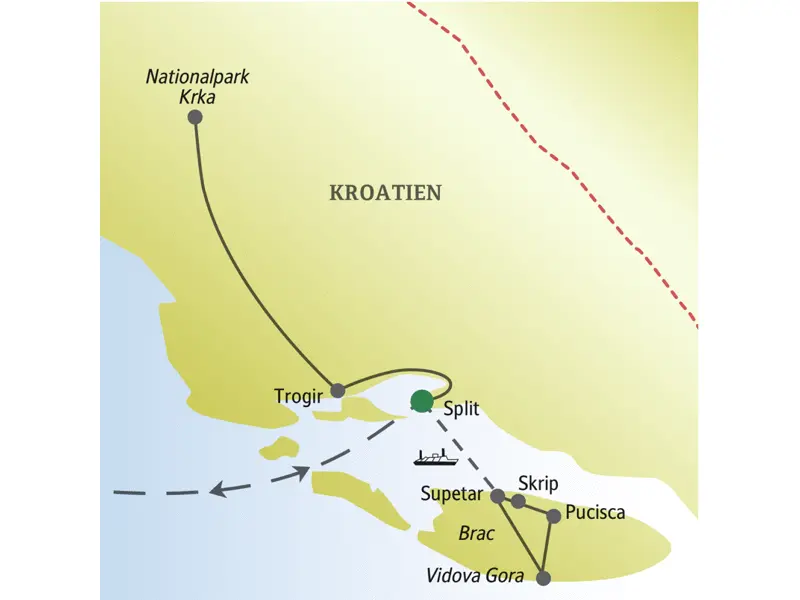 Auf unserer Silvesterreise für Singles und Alleinreisende nach Split lernen wir außer der Stadt auch die Insel Brac kennen sowie den Nationalpark Krka und Trogir.