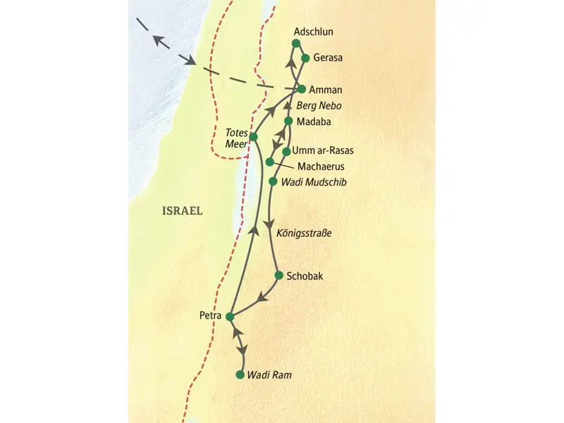 Auf unserer Wanderreise durch Jordanien erleben Sie das Land von Norden bis Süden.