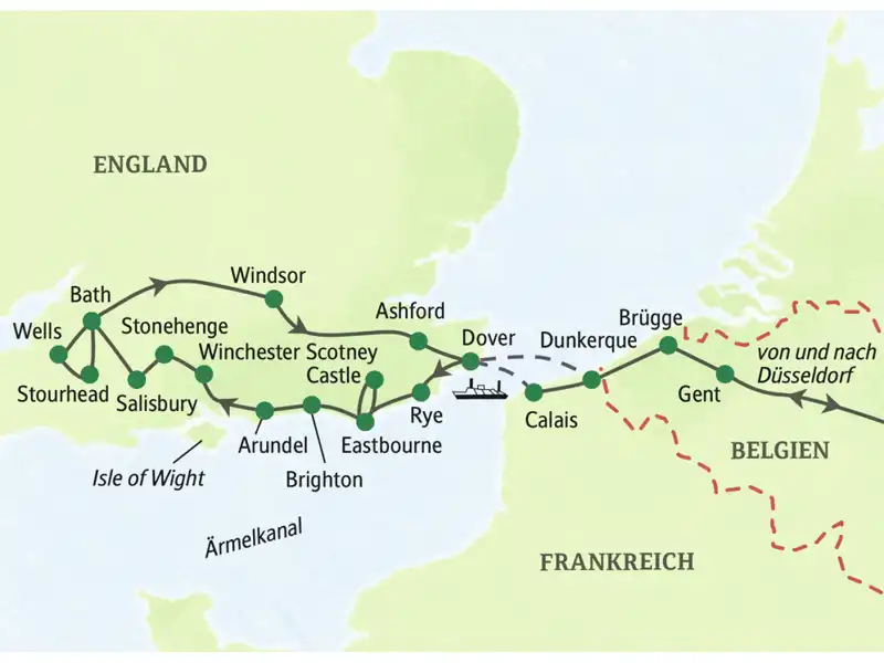 Begleiten Sie uns auf unserer Südenglandreise mit Muße und erleben Sie die Höhepunkte von Cornwall, Devon und Somerset auf eine ganz entspannte Art und Weise. Sie übernachten u.a. in Eastburne, Winchester, Bath und Ashford.