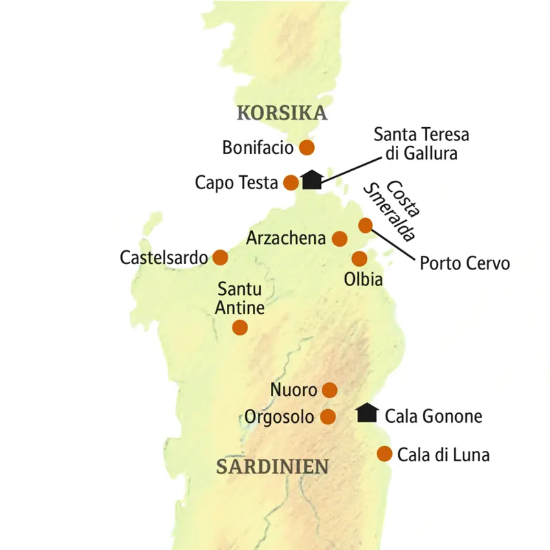 Unsere entspannte Reise auf Sardinien führt u.a. an die Costa Smeralda - an Kultstätten und karibische Strände.